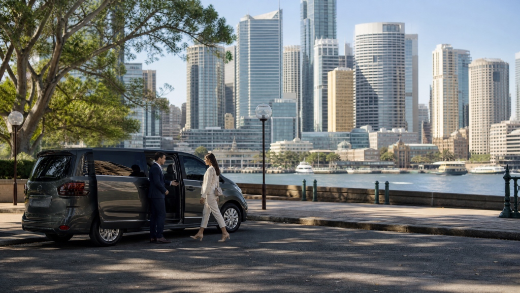 Sydney CBD and harbour-edge private transport context.